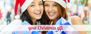 2 women give Christmas gifts